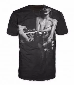 Футболка с принтом Jack Deniels. Полиэстер. Размер S.