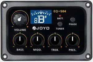 Joyo EQ-504-F Звукосниматель для акустических гитар с 4-х полосным эквалайзером и тюнером.