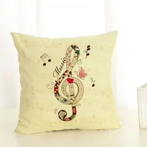 Чехол на декоративную подушку. Скрипичный ключ. Хлопок. Размер 45 х 45 см.