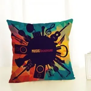Чехол на декоративную подушку. Music Background. Хлопок. Размер 45 х 45 см.