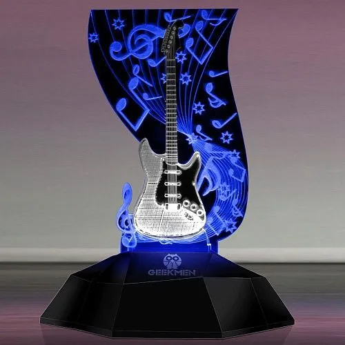 Ночная лампа в виде электрогитары. Светодиодная подсветка. Сенсорное управление. Питание USB.
