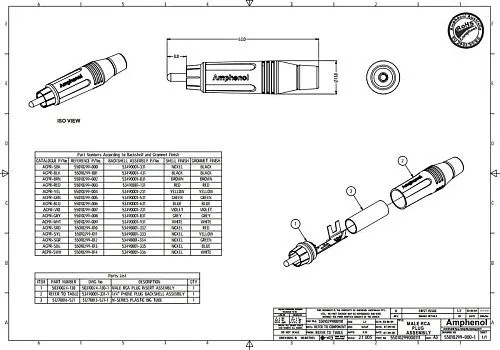 Amphenol ACPR-SRD Разъем RCA.